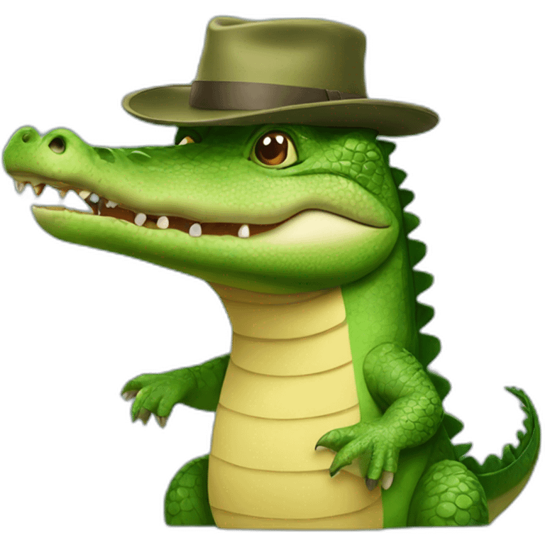 Crocodile wearing a hat emoji