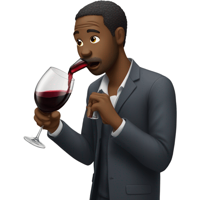 Black man chugging wine emoji