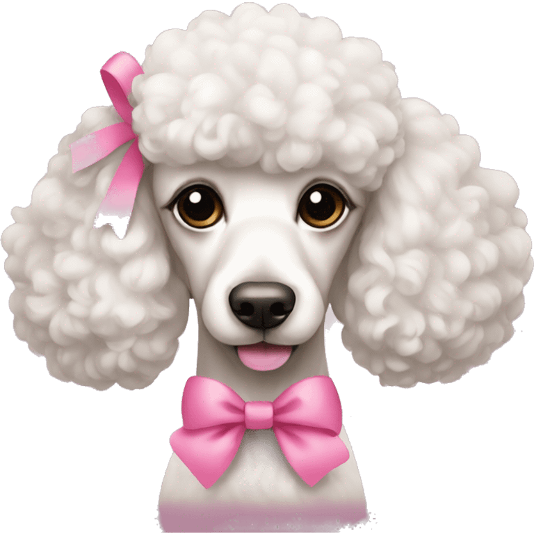 Poodle with pink bow emoji