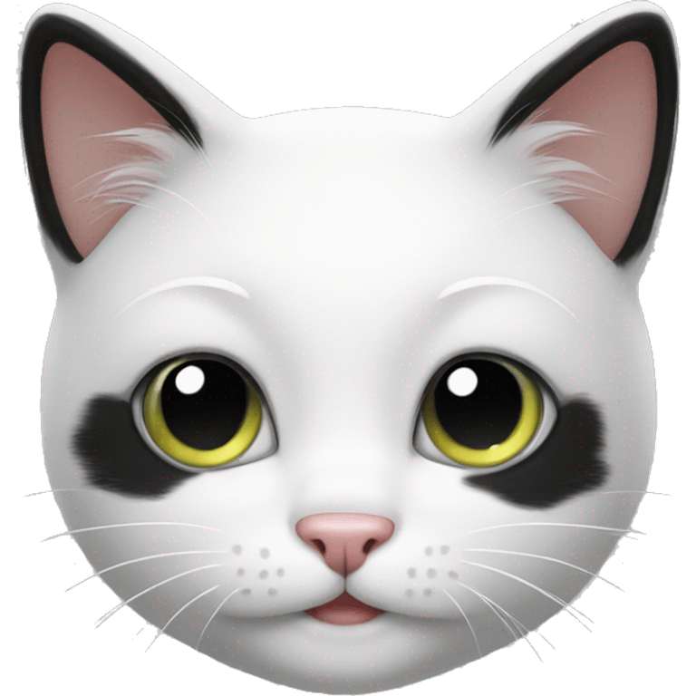 cute white and black cat emoji