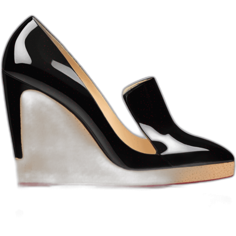 WEDGE heel LOUBOUTIN black PATENT emoji