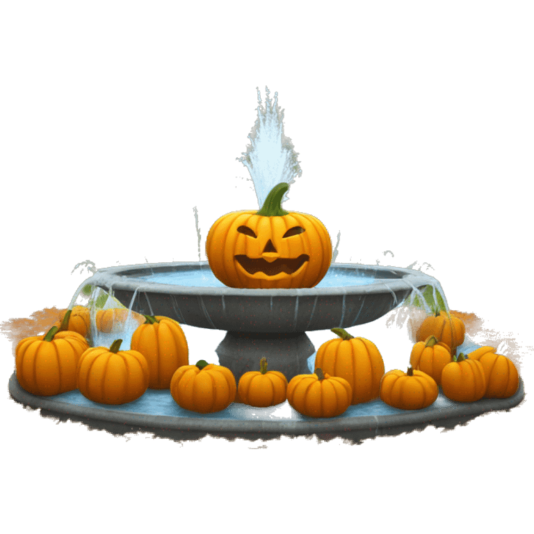 single pumpkin fountain emoji