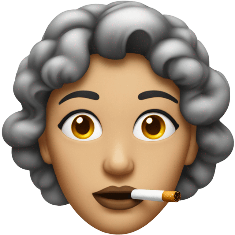 face showing how she smokes like cinematographic emoji