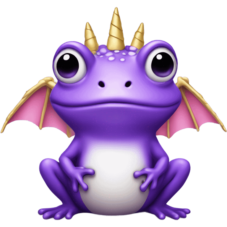 Purple frog with unicorn horn and dragon wings emoji