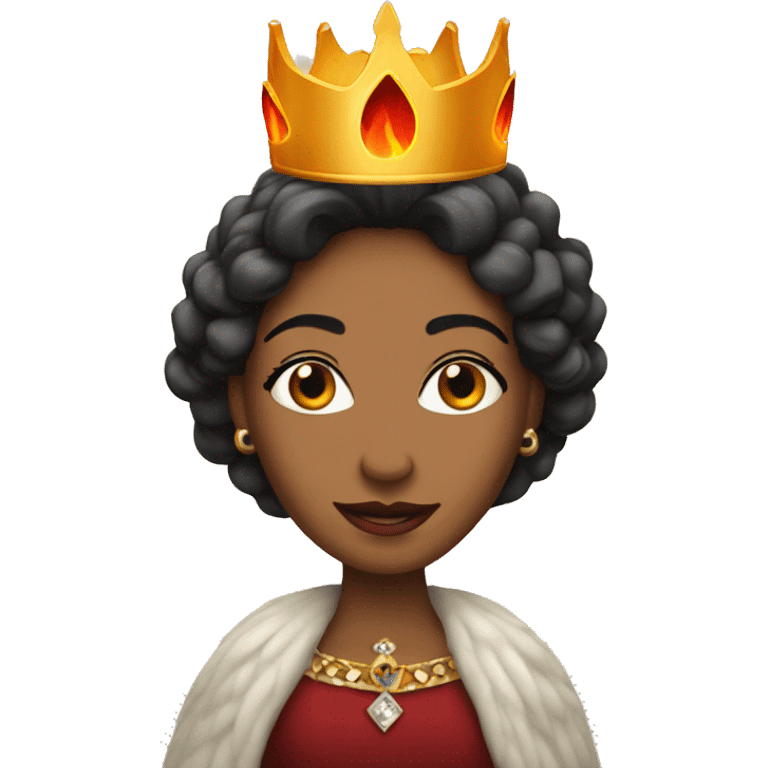 Queen with flamme emoji