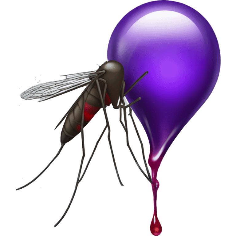 Mosquito sucking purple blood drop emoji