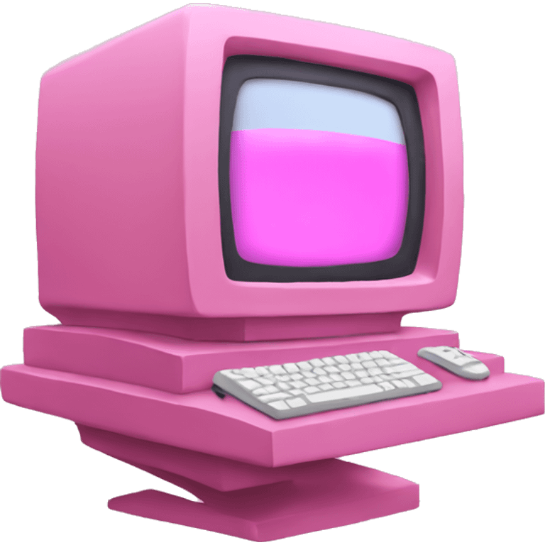 Pink computer flying emoji