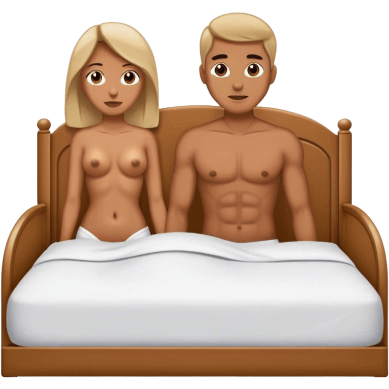 Homme qui s tiens derrière une femme dans un lit  emoji