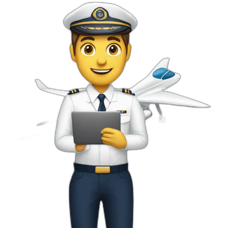 half IT specialist half airline pilot with laptop in hands emoji