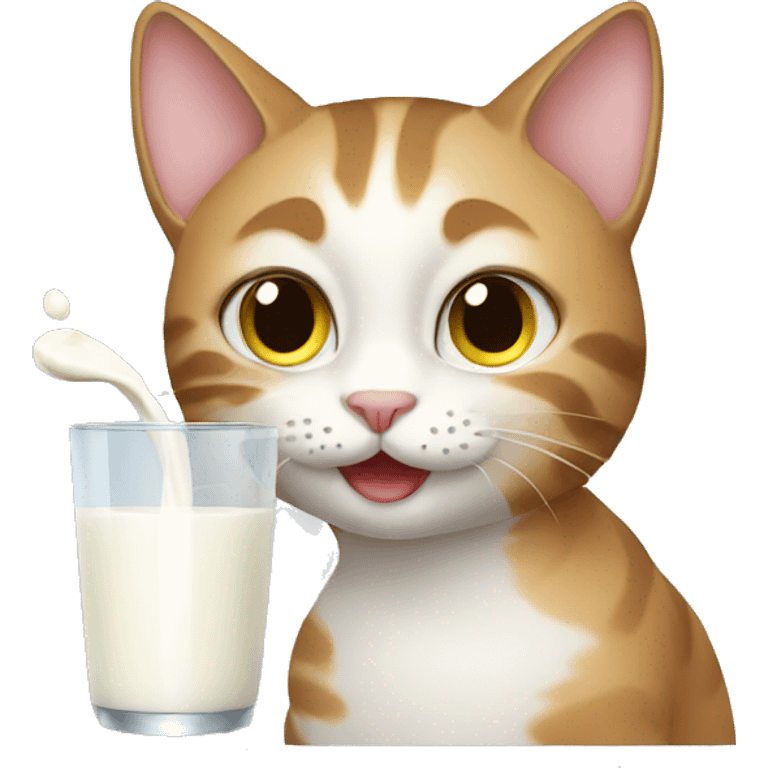 cat eating milk  emoji