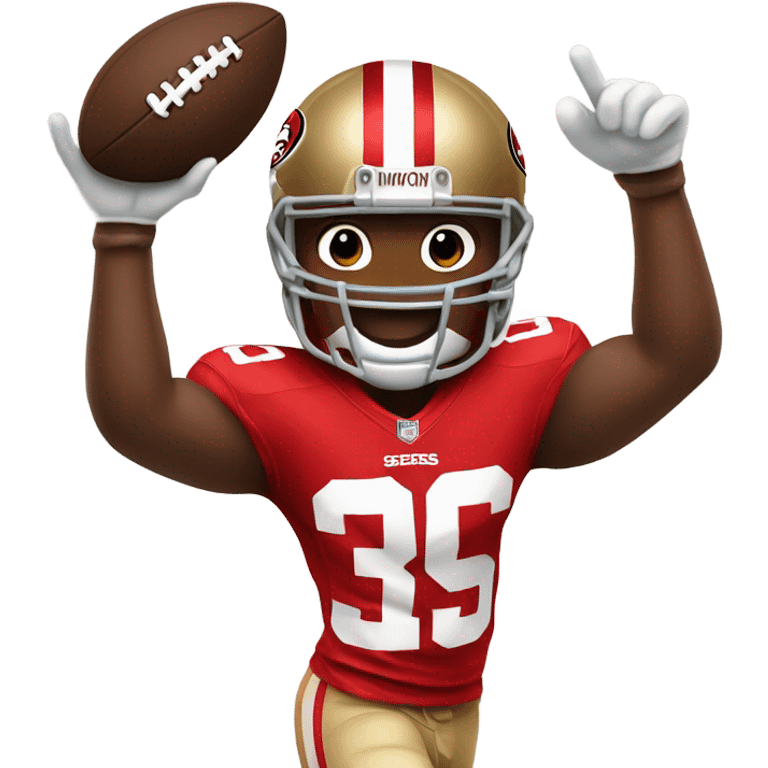 49ers player scoring a touchdown  emoji