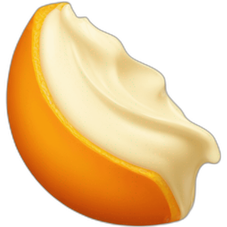 cream on half of orange emoji