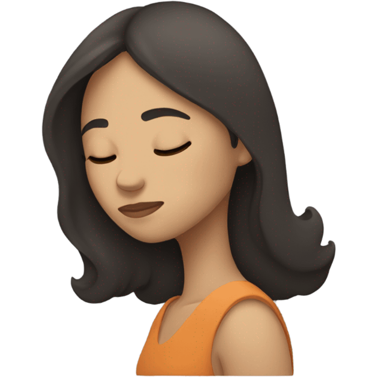 White dark hair woman sleeping emoji