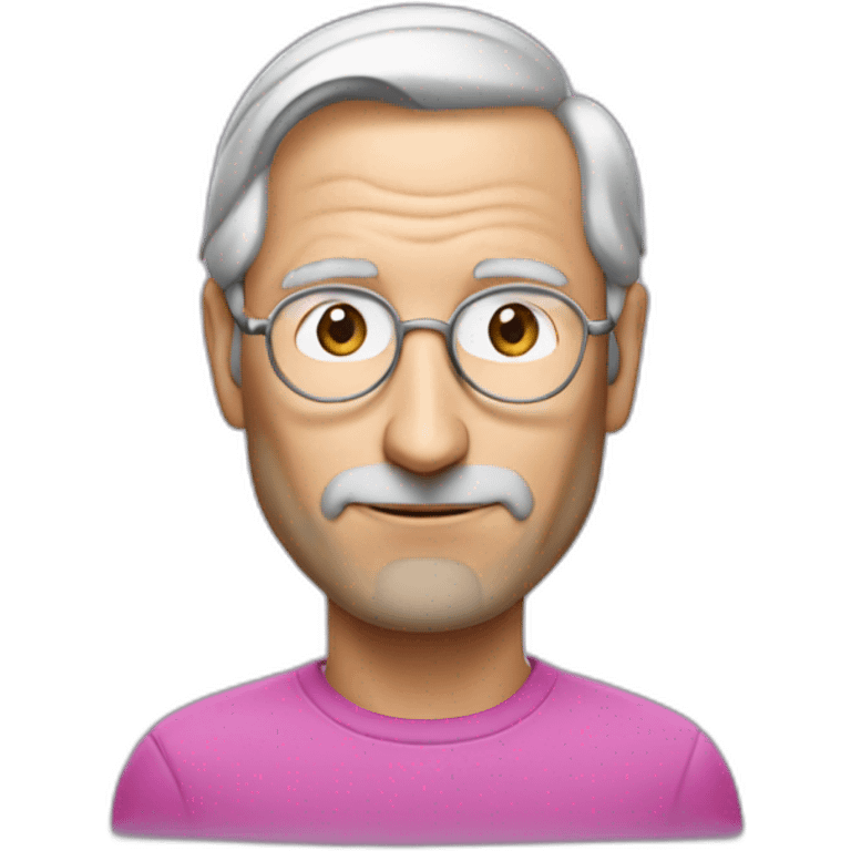 Steve jobs avec des cheveux rose emoji