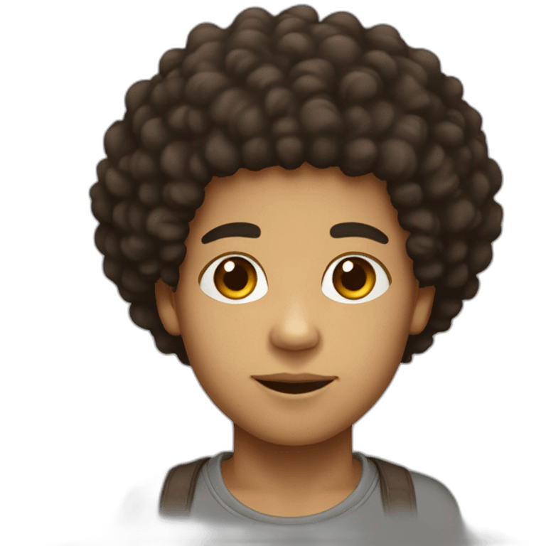 lightskin boy with afro hair emoji