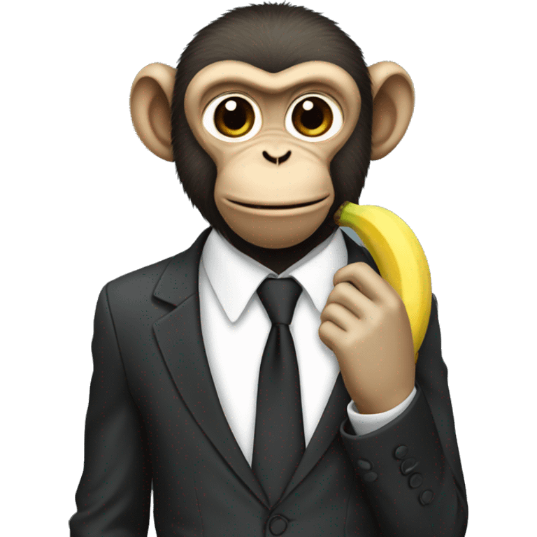 Monkey with a suit eating banana  emoji