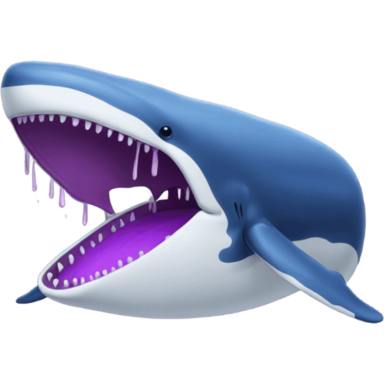 Blue whale purple, open mouth emoji