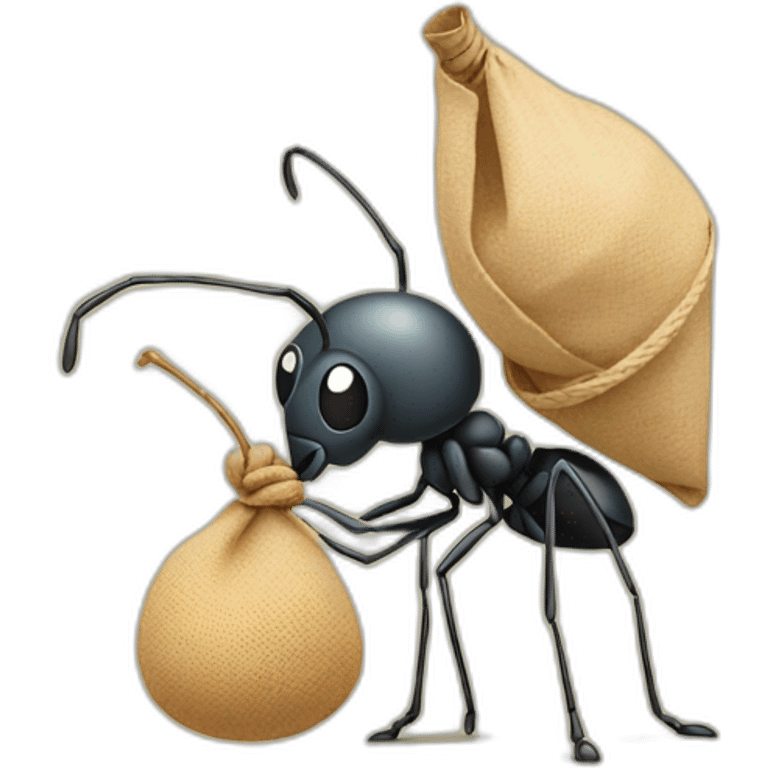 sad ant with bindle emoji