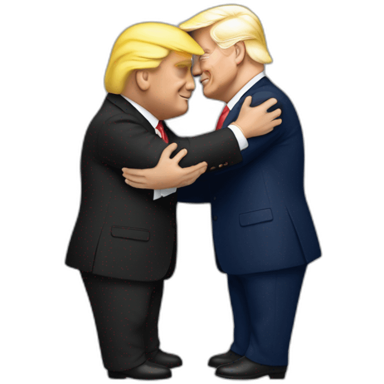 macron and trump hugging  emoji