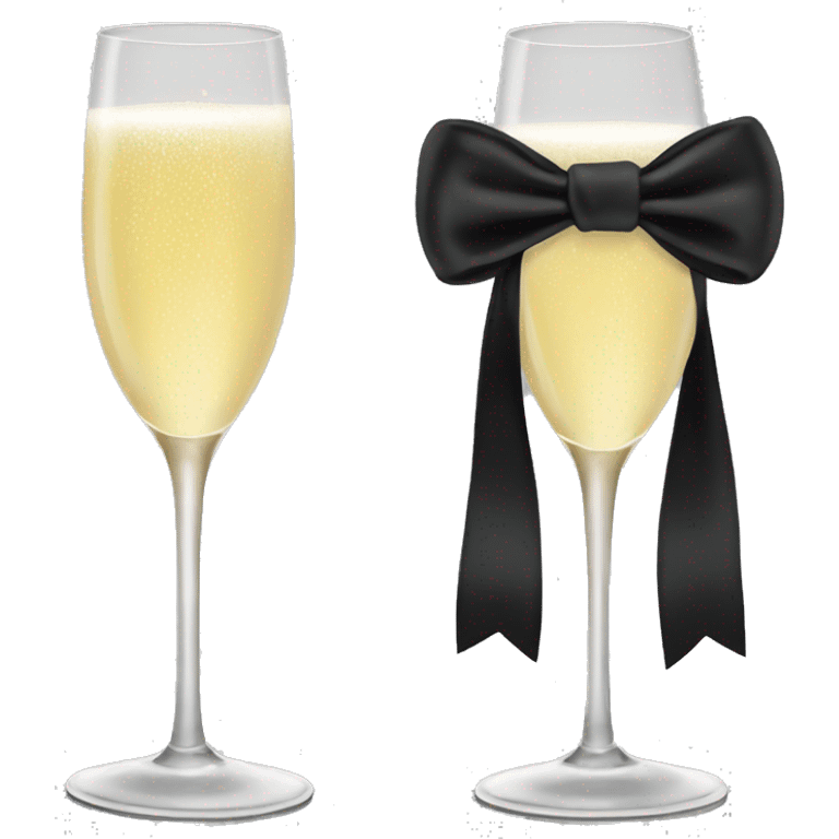 Champagne glass wih blak bow emoji