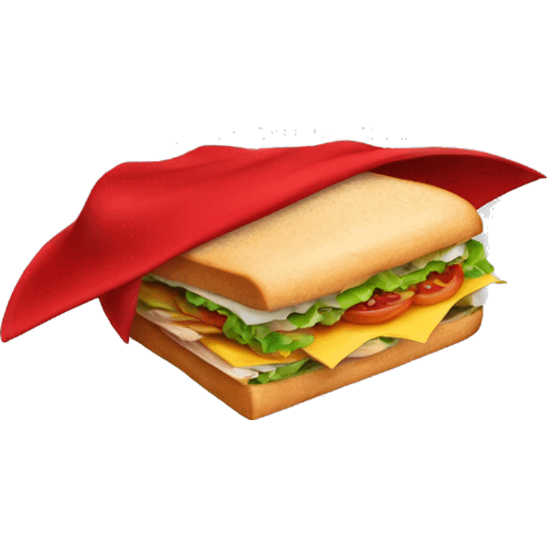 flying sandwich wearing a red cape emoji