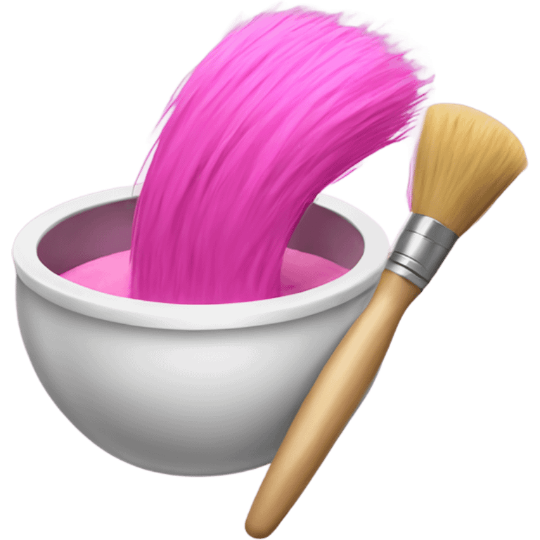 Pink hair dye bowl and brush emoji