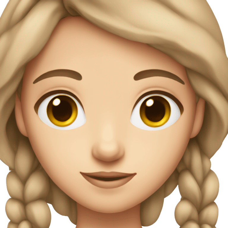 Girl with brown hair and brown eyes and fair skin  emoji