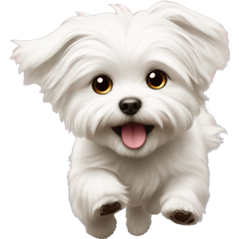 Adorable Maltese chasing butterflies  emoji