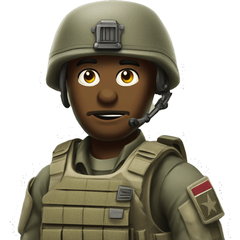 call of duty solider with a dumb look emoji