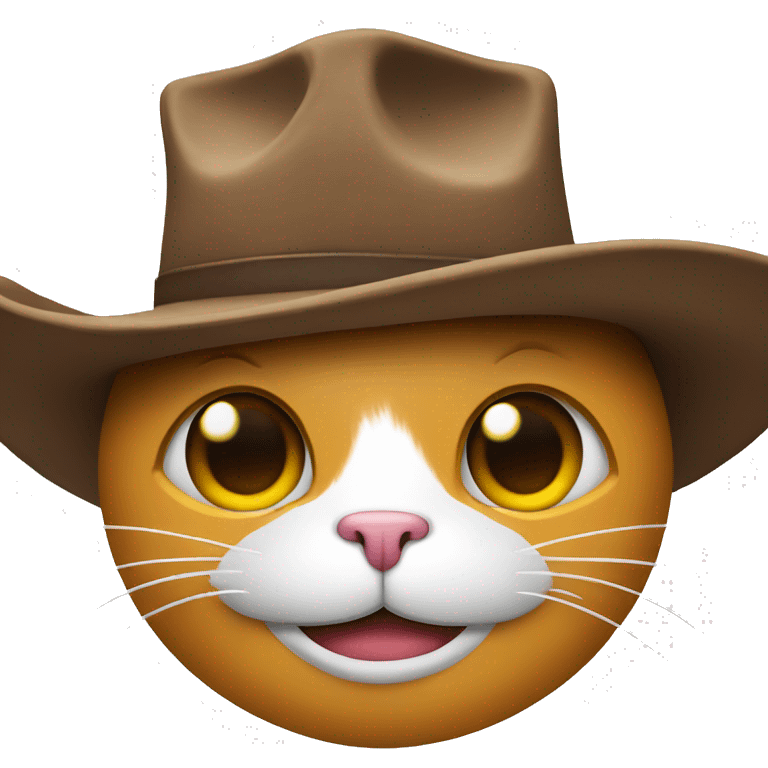 cat robot face with a cowboy hat emoji