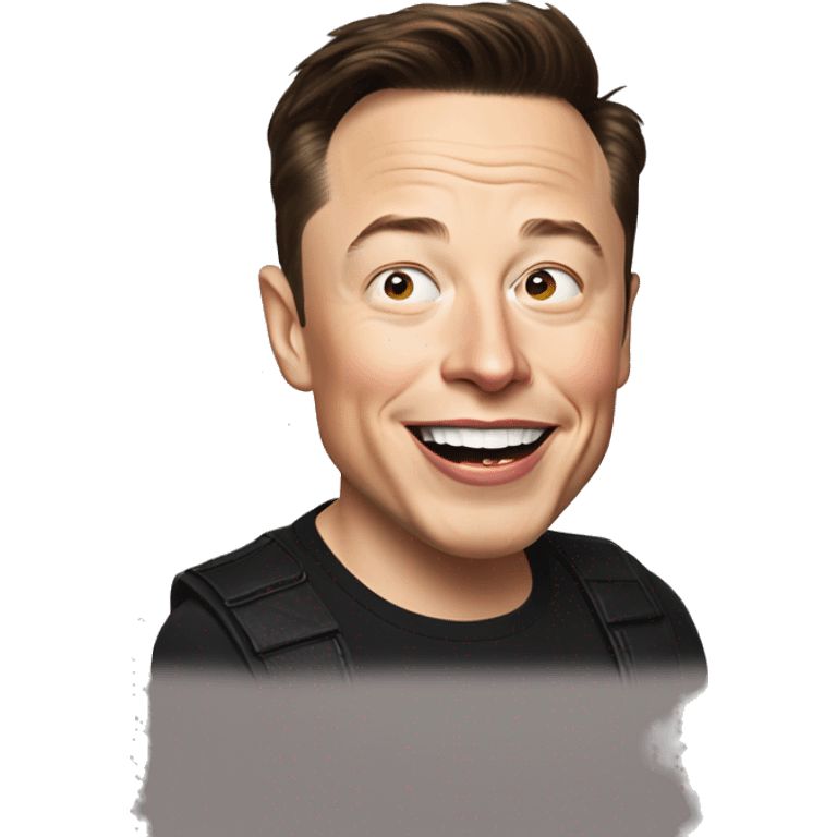 Elon musk sticking his tongue out  emoji