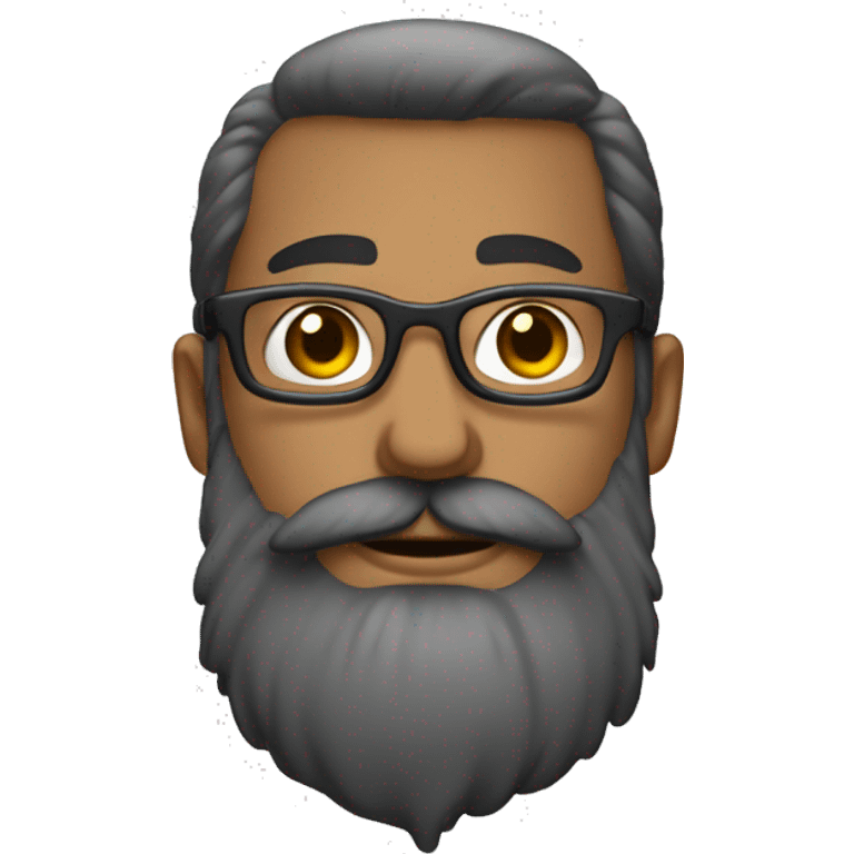 Homme brun barbe lunettes emoji