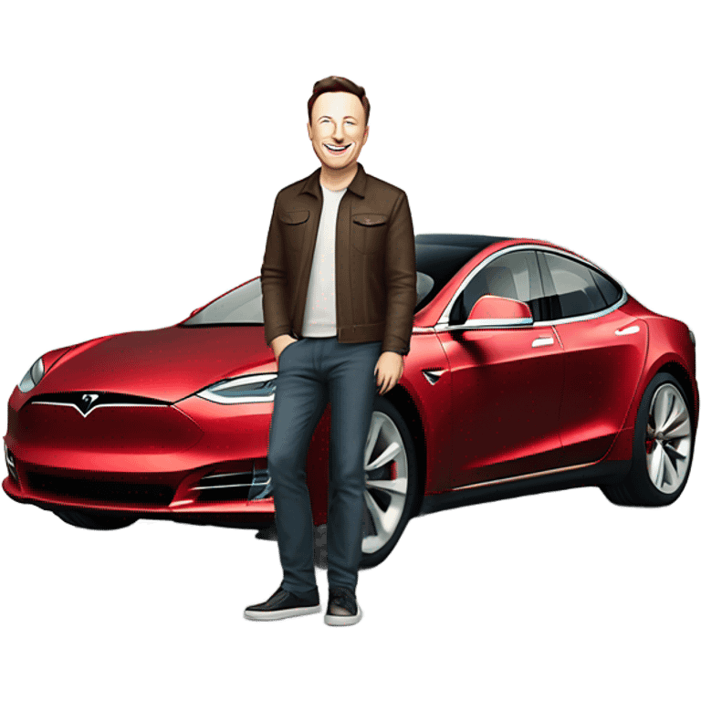 Elon Musk with Tesl emoji