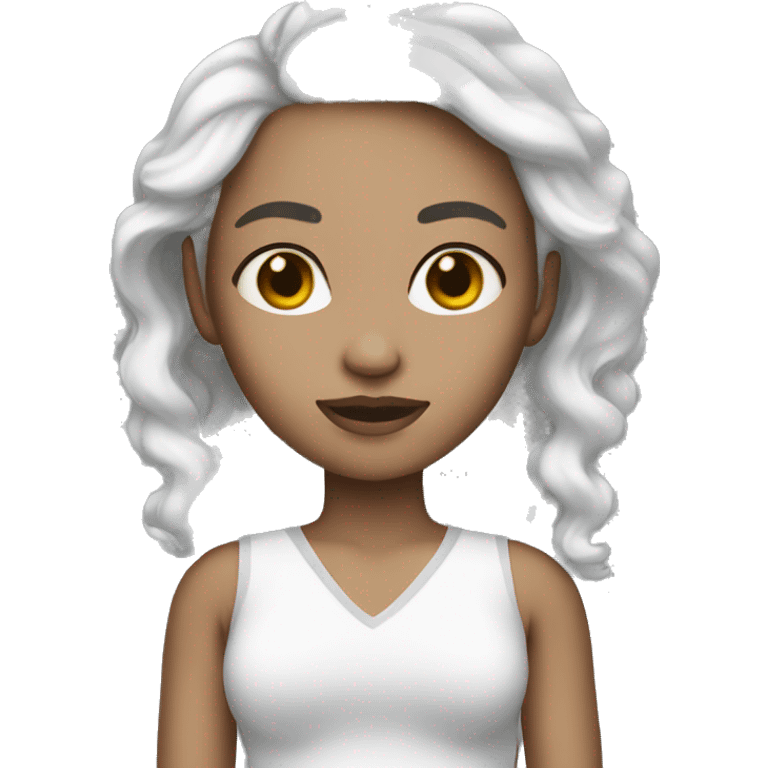 white skin young white  woman ice emoji