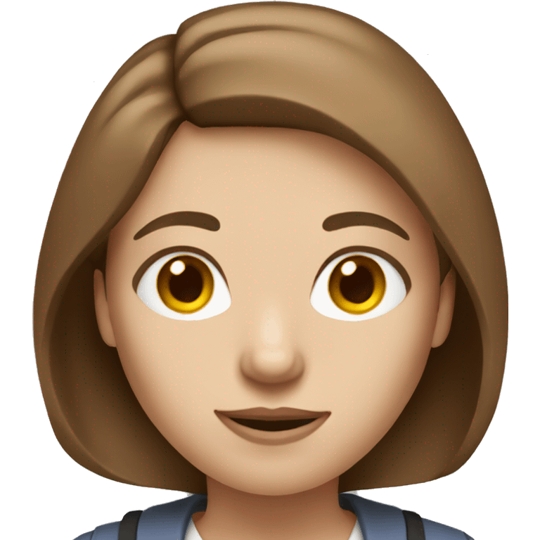 Woman architect with blue eyes and shoulder length brown hair emoji