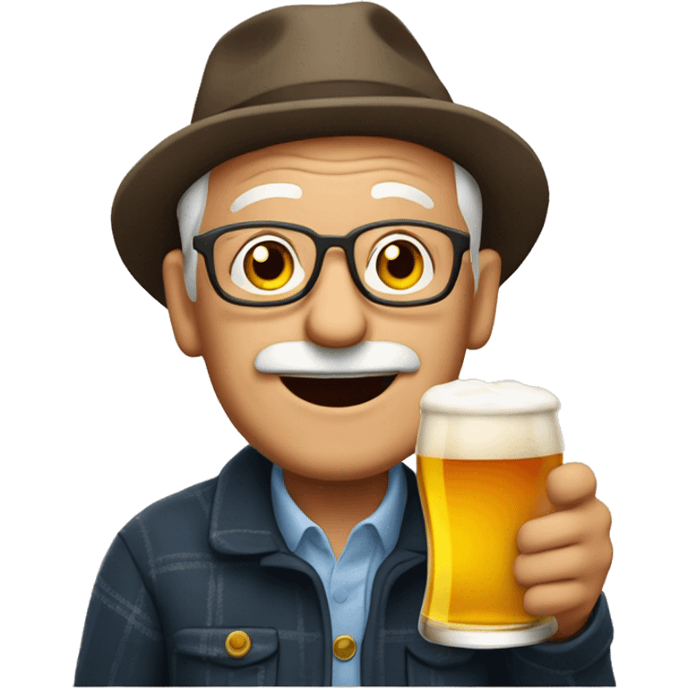 Grandad with beer emoji