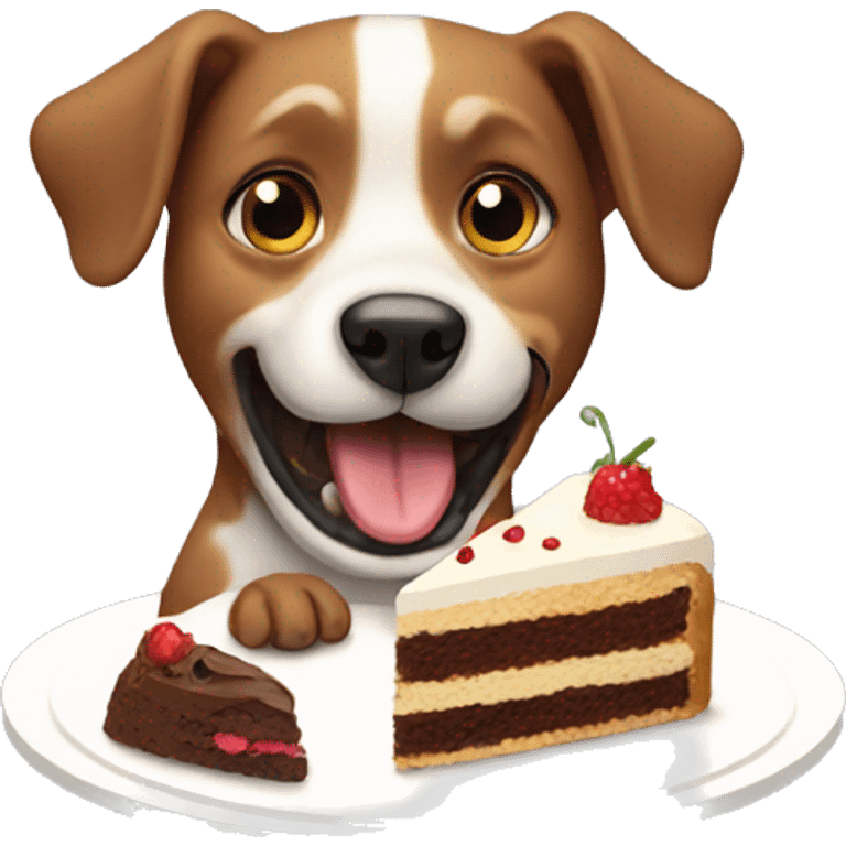 dog eating cake emoji