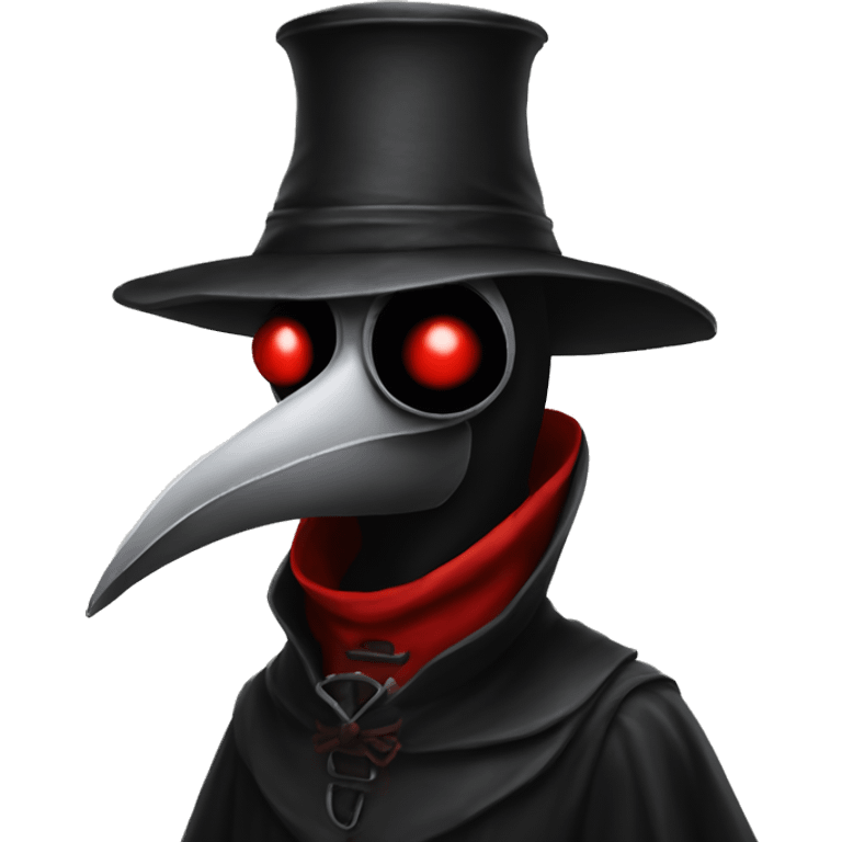 Black and red plague doctor emoji