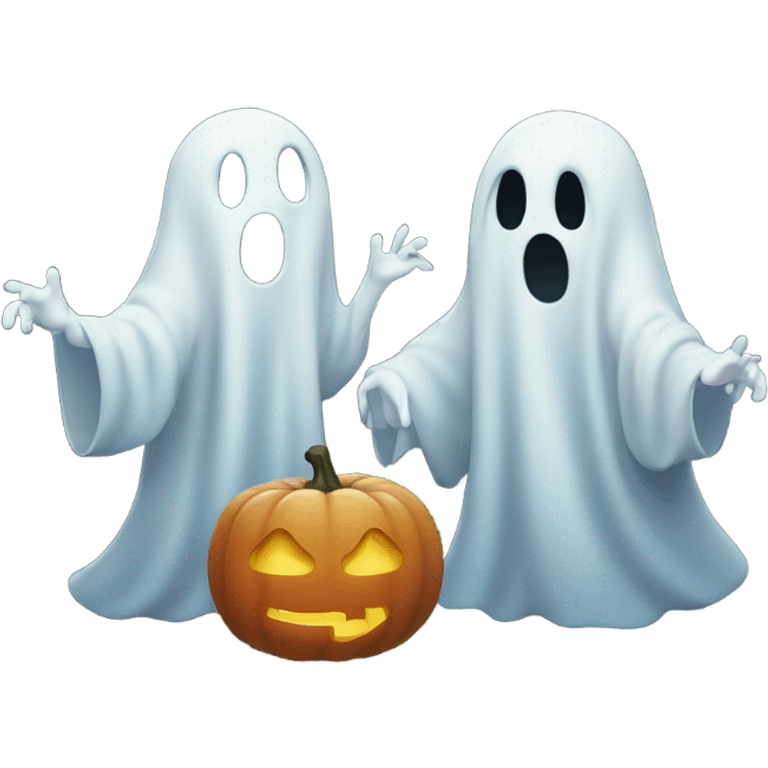 two ghosts in a graveyard  emoji