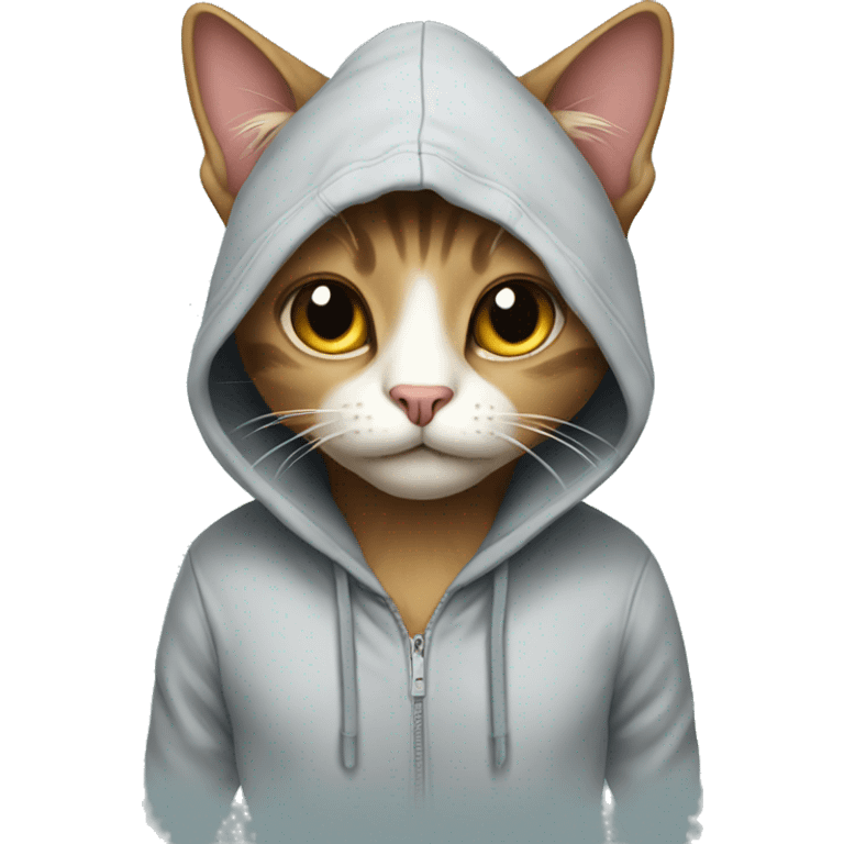 cat wearing a hoodie  emoji