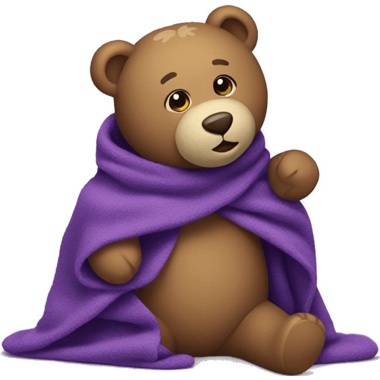 teddy bear with purple blanket emoji