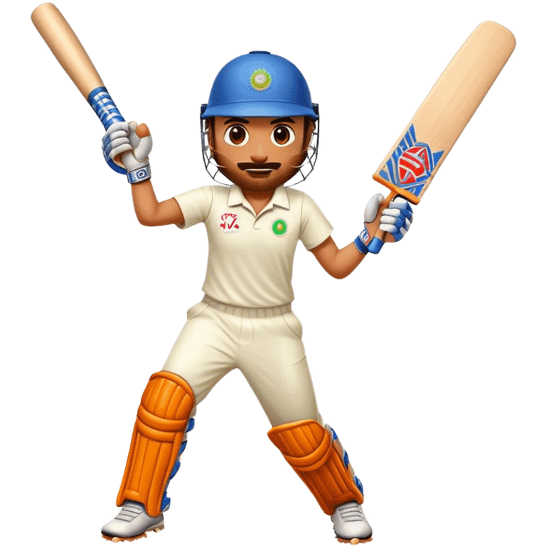 Cinematic Realistic Cricket Pop Culture Emoji, depicted with a dynamic, action‚Äêpacked scene capturing the spirit of India's beloved sport rendered with vibrant textures and energetic lighting. emoji