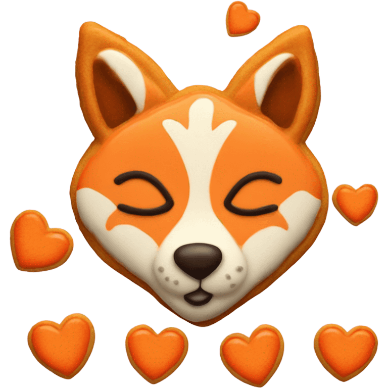 Fox cookie heart emoji