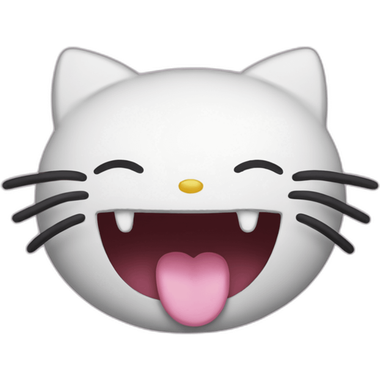 Hello kitty laugh out emoji