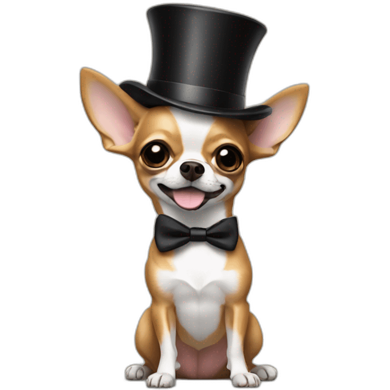 Chihuahua with a top hat emoji