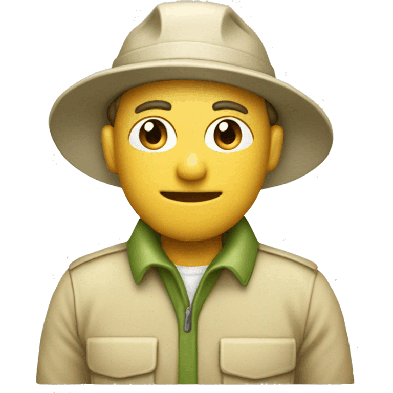 gardener pith helmet beige jacket bush emoji