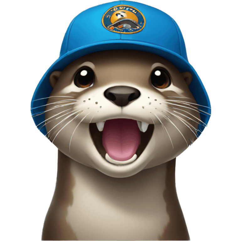 otter with cap screams emoji