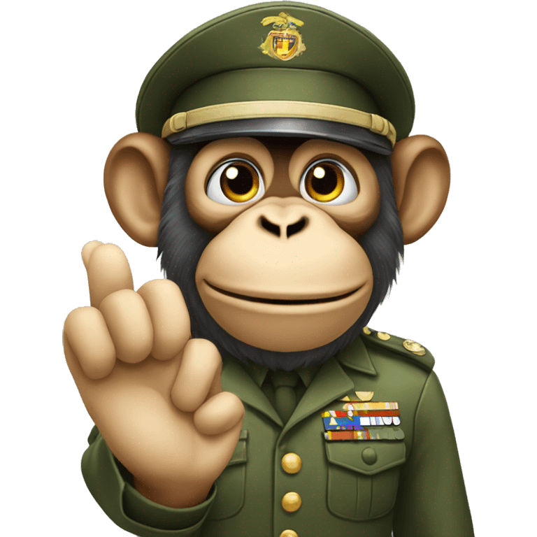 Monkey head giving military salute emoji