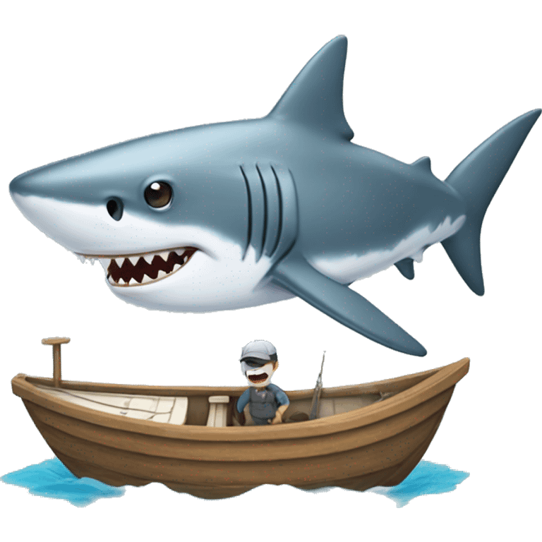 shark with boat emoji