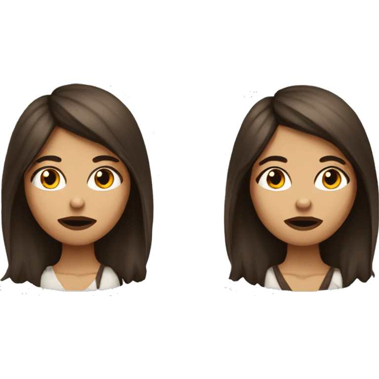 brunette girl with scar under lips chin sitting emoji